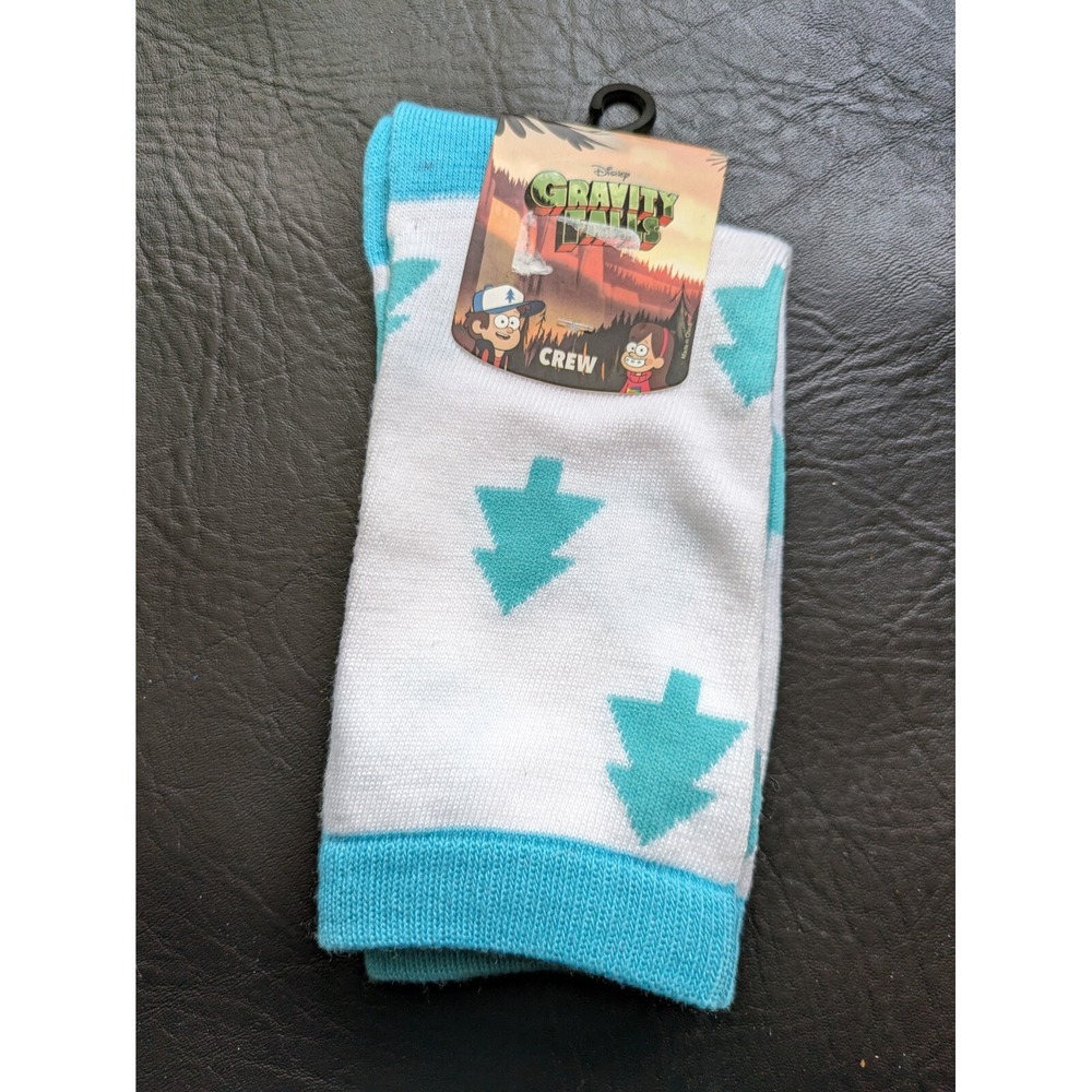 Disney XD Gravity Falls Crew Socks Shoe Sz 9 - 11 Blue White Tree Dipper Mable